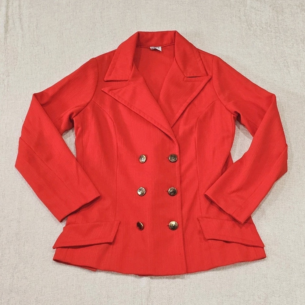 EUC Vintage HARBURT 70s Fitted Double Breasted Orange Blazer Jacket